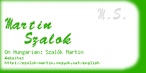 martin szalok business card