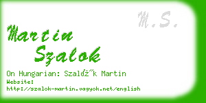 martin szalok business card